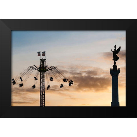 Manege et monument des Girondins Black Modern Wood Framed Art Print by Bertrande, Arnaud
