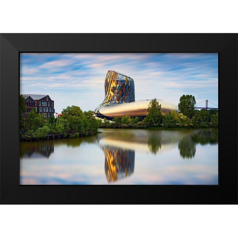 La cite du Vin Black Modern Wood Framed Art Print by Bertrande, Arnaud