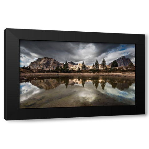 Lago di Limedes Black Modern Wood Framed Art Print with Double Matting by Bertrande, Arnaud