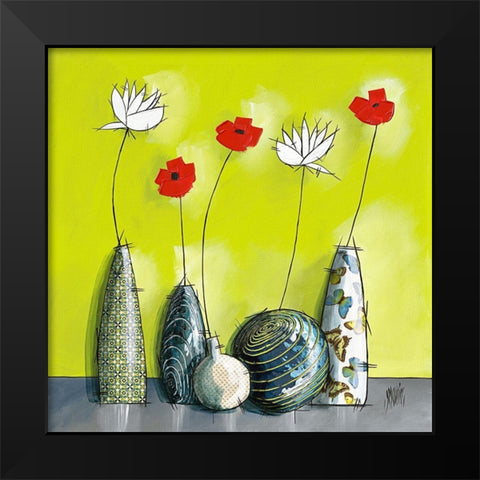 Youzu Black Modern Wood Framed Art Print by Maurier, Geraldine