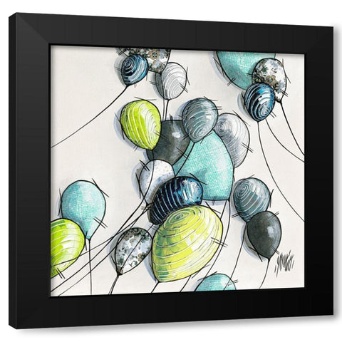 Tropique Black Modern Wood Framed Art Print with Double Matting by Maurier, Geraldine