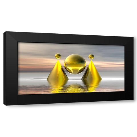 The Door Dawn Black Modern Wood Framed Art Print by Hillert, Peter