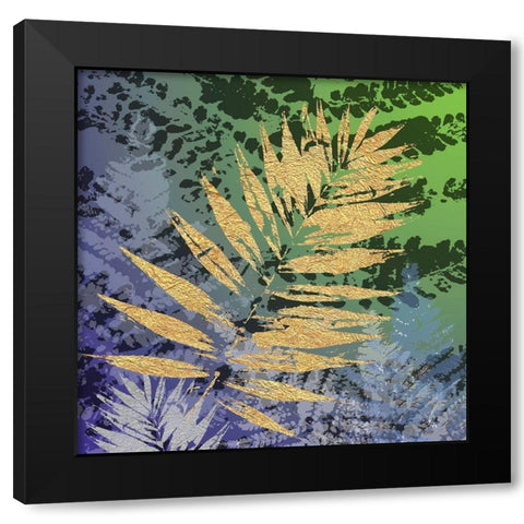 Golden Glory IV Black Modern Wood Framed Art Print with Double Matting by MIRA