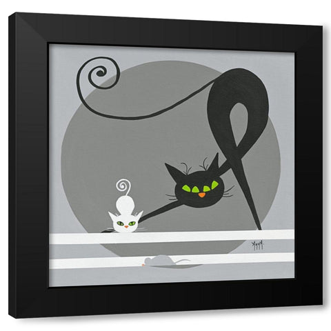 Les Chausseurs Black Modern Wood Framed Art Print with Double Matting by ANNA