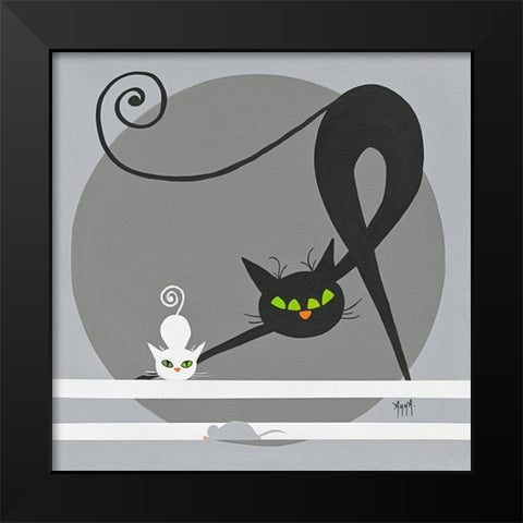 Les Chausseurs Black Modern Wood Framed Art Print by ANNA