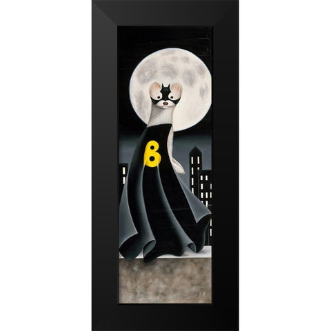 Bat Belette IV Black Modern Wood Framed Art Print by Ann R