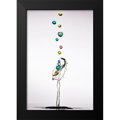 Bubble Cascada Black Modern Wood Framed Art Print by Sanchez, Manuel