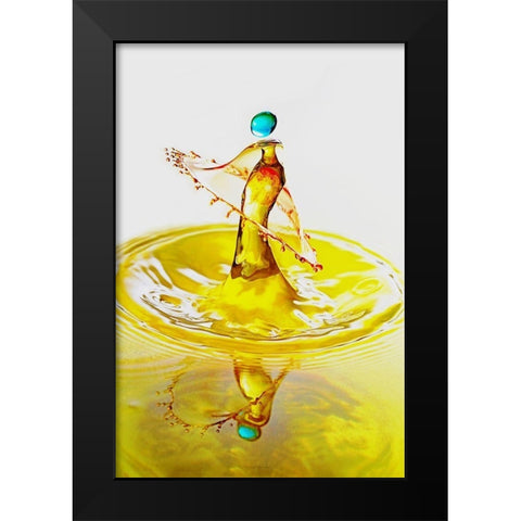 Yellow Dancer Black Modern Wood Framed Art Print by Sanchez, Manuel