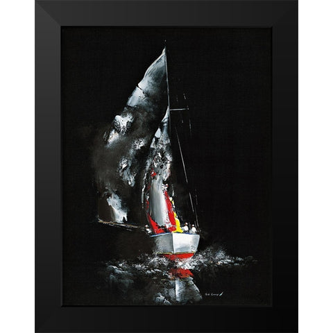 Effet de nuit Black Modern Wood Framed Art Print by de Courcy, Gerard