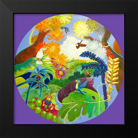 Tropical et improbable Black Modern Wood Framed Art Print by Naudin, Genevieve