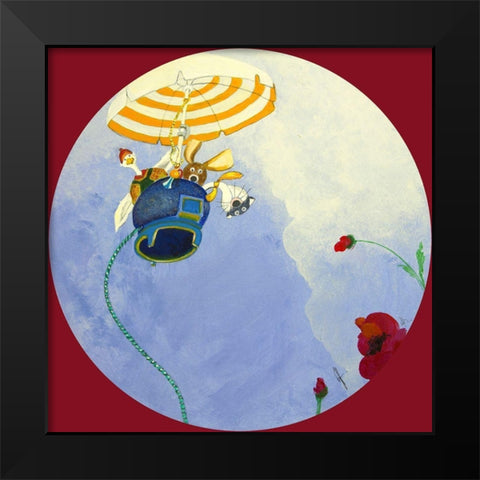 Tout la-haut la-haut Black Modern Wood Framed Art Print by Naudin, Genevieve