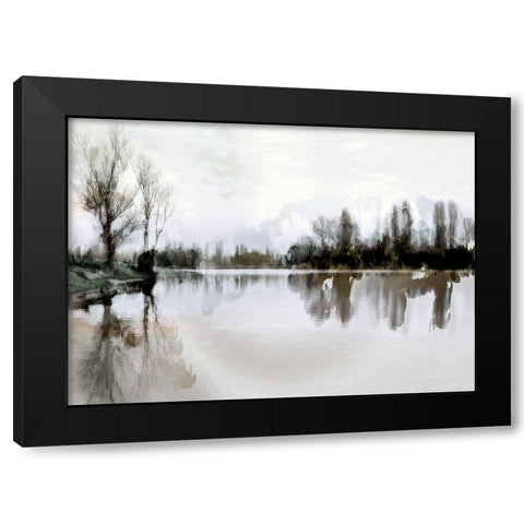 Stiller See Black Modern Wood Framed Art Print with Double Matting by Baumann, Matthais