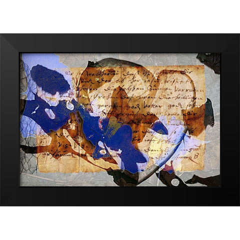 Verbrieft Black Modern Wood Framed Art Print by Baumann, Matthias