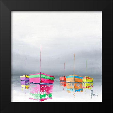 Reflets I Black Modern Wood Framed Art Print by Flanet, Frederic