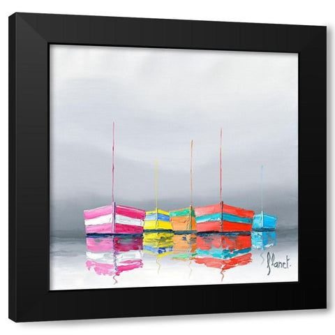 Reflets II Black Modern Wood Framed Art Print by Flanet, Frederic