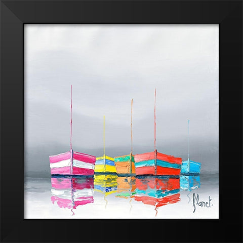 Reflets II Black Modern Wood Framed Art Print by Flanet, Frederic