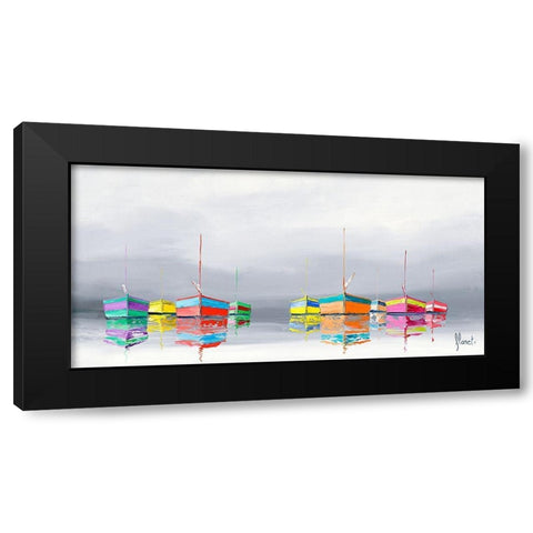Les barques  Black Modern Wood Framed Art Print with Double Matting by Flanet, Frederic