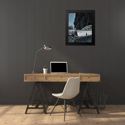 Solitude Black Modern Wood Framed Art Print by Marchi