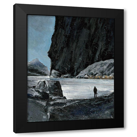 Solitude Black Modern Wood Framed Art Print with Double Matting by Marchi
