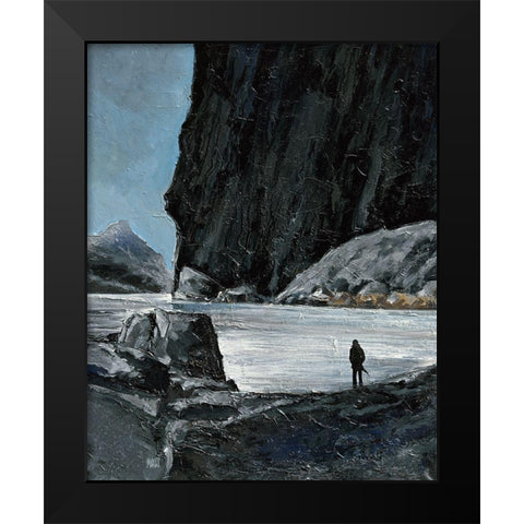 Solitude Black Modern Wood Framed Art Print by Marchi