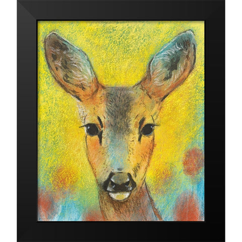 Rehkitz II Black Modern Wood Framed Art Print by Botman, Loes