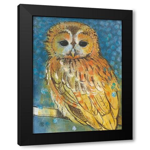 Eule Black Modern Wood Framed Art Print with Double Matting by Botman, Loes