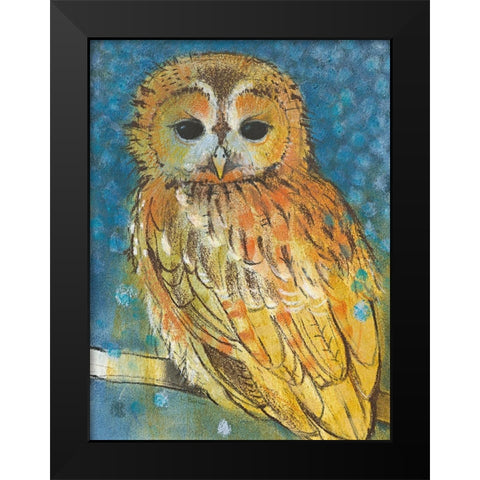 Eule Black Modern Wood Framed Art Print by Botman, Loes