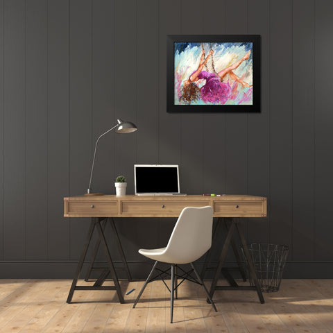Loiseau sur la branche Black Modern Wood Framed Art Print by Catherine M.