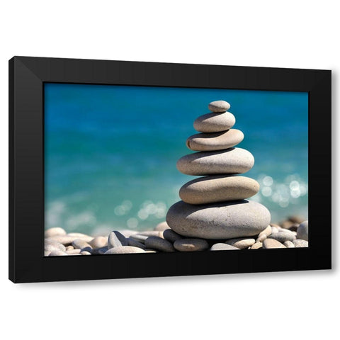 Sorted Stones Part II Black Modern Wood Framed Art Print by Steger, Uwe