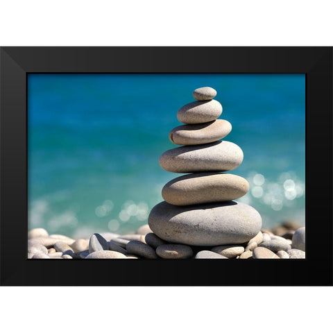 Sorted Stones Part II Black Modern Wood Framed Art Print by Steger, Uwe