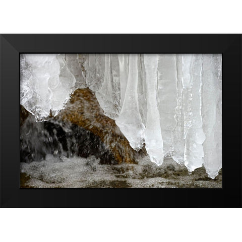 Frozen Black Modern Wood Framed Art Print by Steger, Uwe