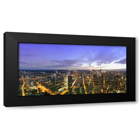 Frankfurt Panorama beleuchtet Panoramadetail Black Modern Wood Framed Art Print with Double Matting by Fischer, Rolf