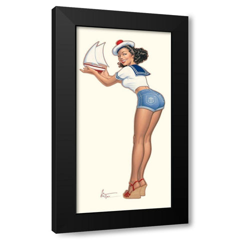 Irma la Mousse Black Modern Wood Framed Art Print by Hitte, Patrick