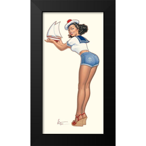Irma la Mousse Black Modern Wood Framed Art Print by Hitte, Patrick
