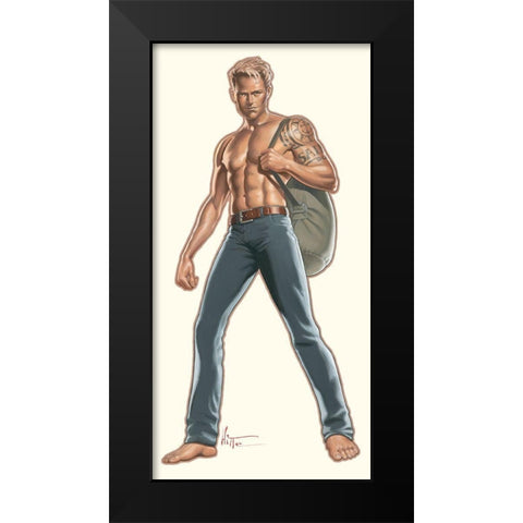 Sailorman Black Modern Wood Framed Art Print by Hitte, Patrick