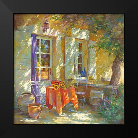 Bouquet de tournesols Black Modern Wood Framed Art Print by Messely, Johan