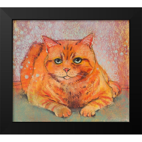 Cat lying down Black Modern Wood Framed Art Print by Botman, Loes