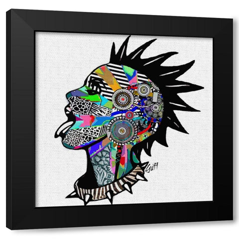 Punky Black Modern Wood Framed Art Print with Double Matting by GRIFF