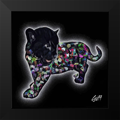 Tagri Black Modern Wood Framed Art Print by GRIFF