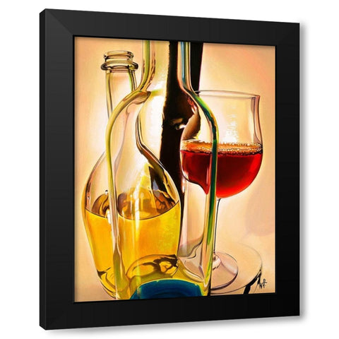 Effet doptique Black Modern Wood Framed Art Print by Heneuy, William