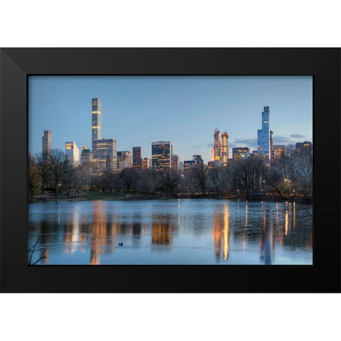 New Yorker Black Modern Wood Framed Art Print by Terrible, Aurelien