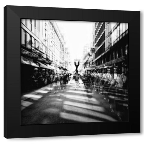 Helsinki City Metamorphosis Black Modern Wood Framed Art Print with Double Matting by Stein, Oliver