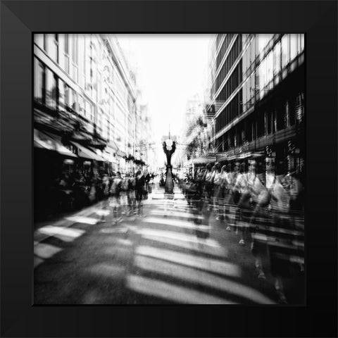 Helsinki City Metamorphosis Black Modern Wood Framed Art Print by Stein, Oliver