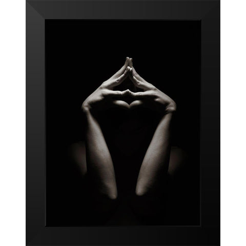 Dancing Hands I Black Modern Wood Framed Art Print by Milillo, Marco
