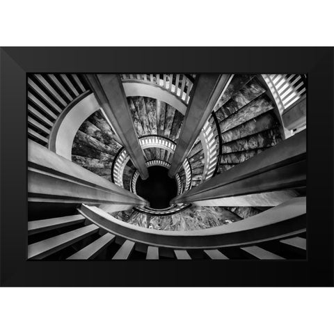 Royal staircase Black Modern Wood Framed Art Print by Ronin