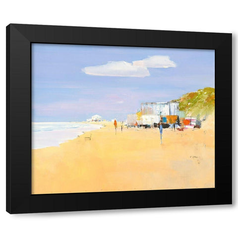 Wonderfull along the Beach Black Modern Wood Framed Art Print with Double Matting by Groenhart, Jan