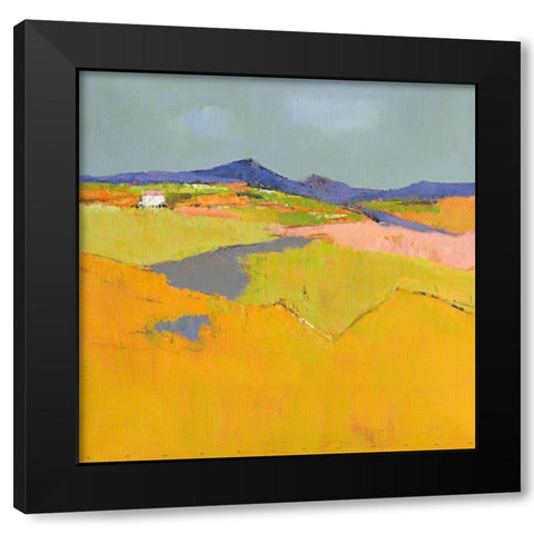 Le soleil dans le paysage Black Modern Wood Framed Art Print by Groenhart, Jan