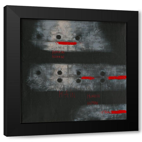 Humano - Diptyque I Black Modern Wood Framed Art Print with Double Matting by Becam, Carole