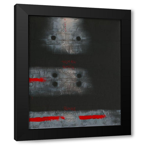 Humano - Diptyque II Black Modern Wood Framed Art Print with Double Matting by Becam, Carole
