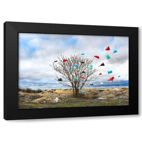 Pause Número V Black Modern Wood Framed Art Print with Double Matting by Vallinas Prieto, Miguel